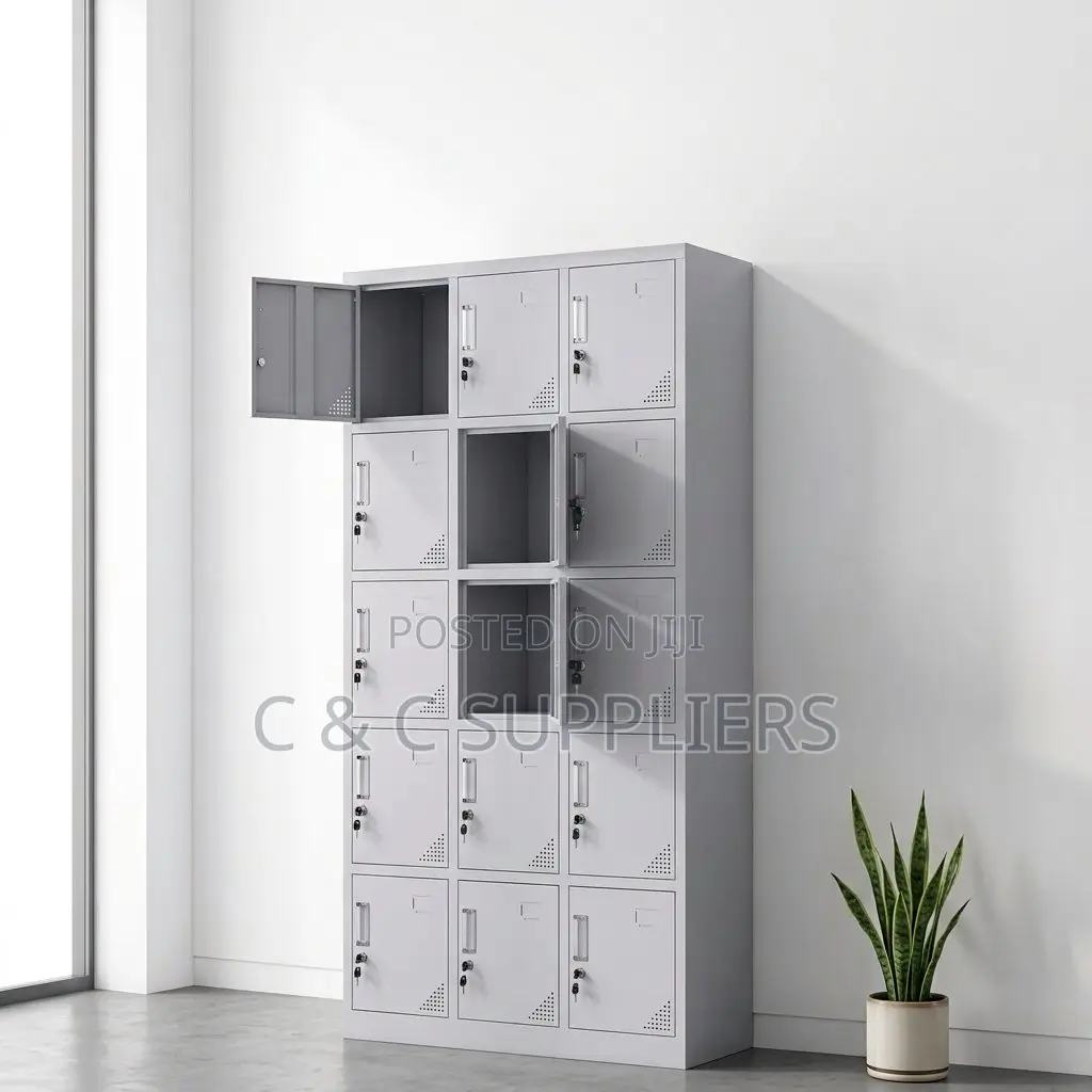 15-Door Lockable Locker Cabinet.