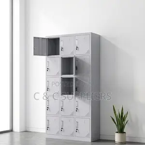 15-Door Lockable Locker Cabinet.