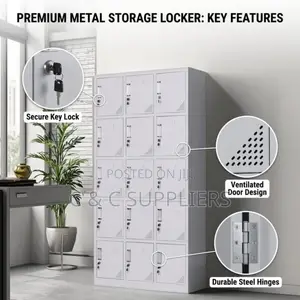 15-Door Lockable Locker Cabinet.