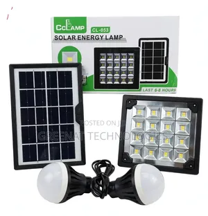 Solar Energy Lamp System Solar Panel + Flood Light + 2 Bulbs