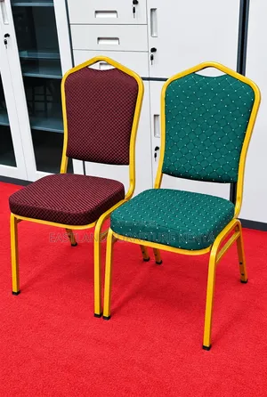 Elegant Banquet Chair With Gold Frame – Padded Event & Dining Chair