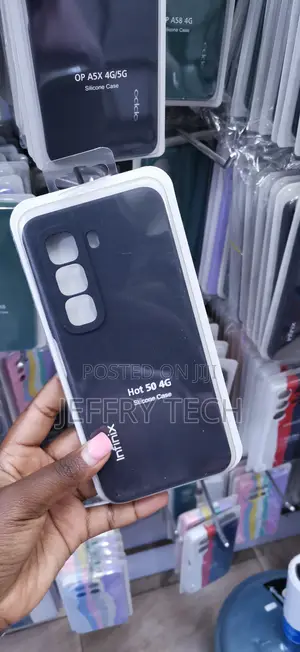 Black Silicone Back Cover for the Infinix Hot 50 4G