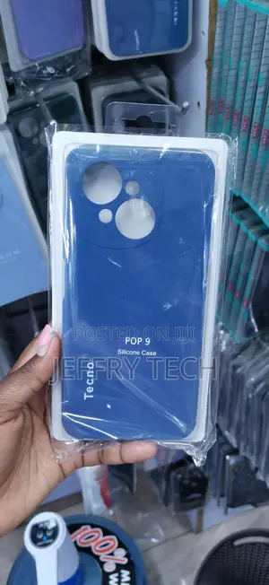 Blue Silicone Back Cover Case for the Tecno Pop 9 Mobile Phone.