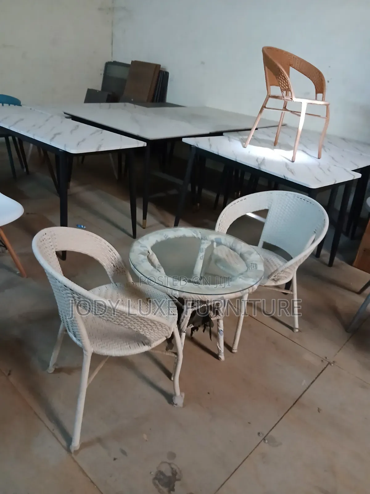 White 2-Seater Rattan Bistro Set