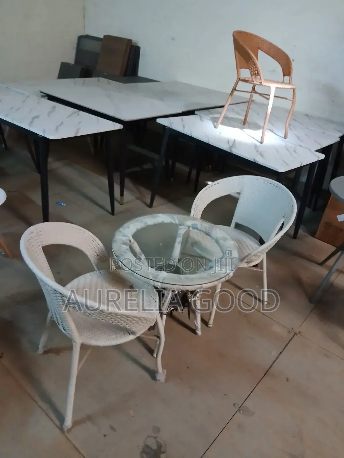 White 2-Seater Rattan Bistro Set