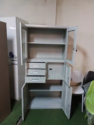 Metallic Wardrobe Cabinet With Shelves