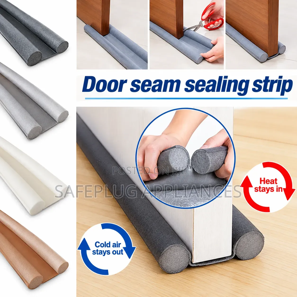Black Door Draft Sealer Strip – Approx. 1 Metre