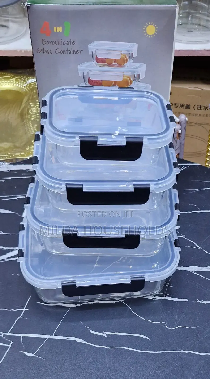  4 in 1 Borosilicate Glass Containe Set