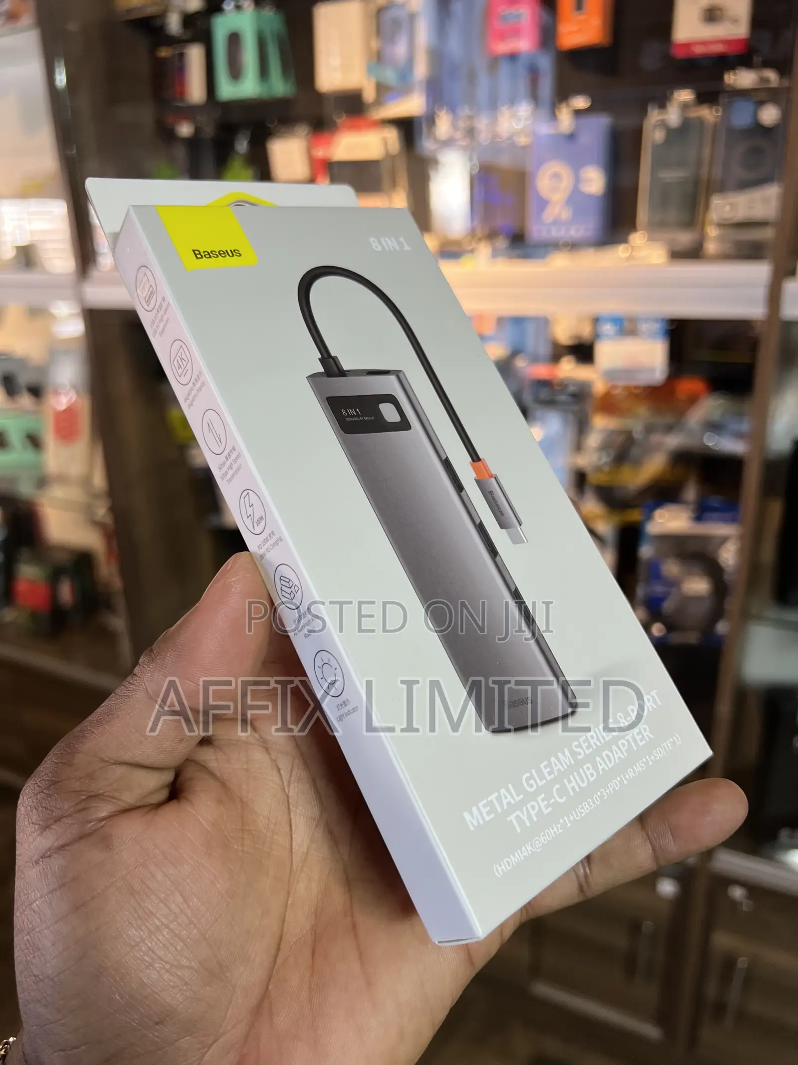 Baseus 8-in-1 USB-C Hub – 4K HDMI & 100W PD