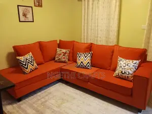 Burnt Orange Modern L-Seat Sofa