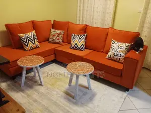 Burnt Orange Modern L-Seat Sofa