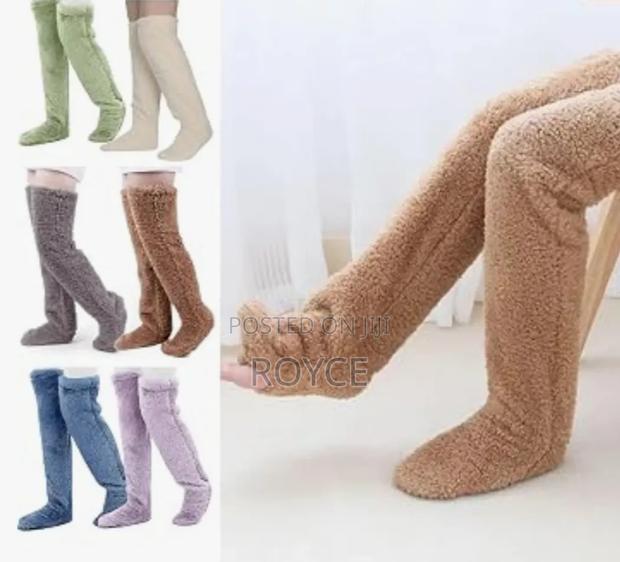 Fuzzy Plush Over the Knee Socks