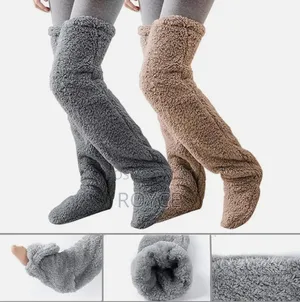 Fuzzy Plush Over the Knee Socks