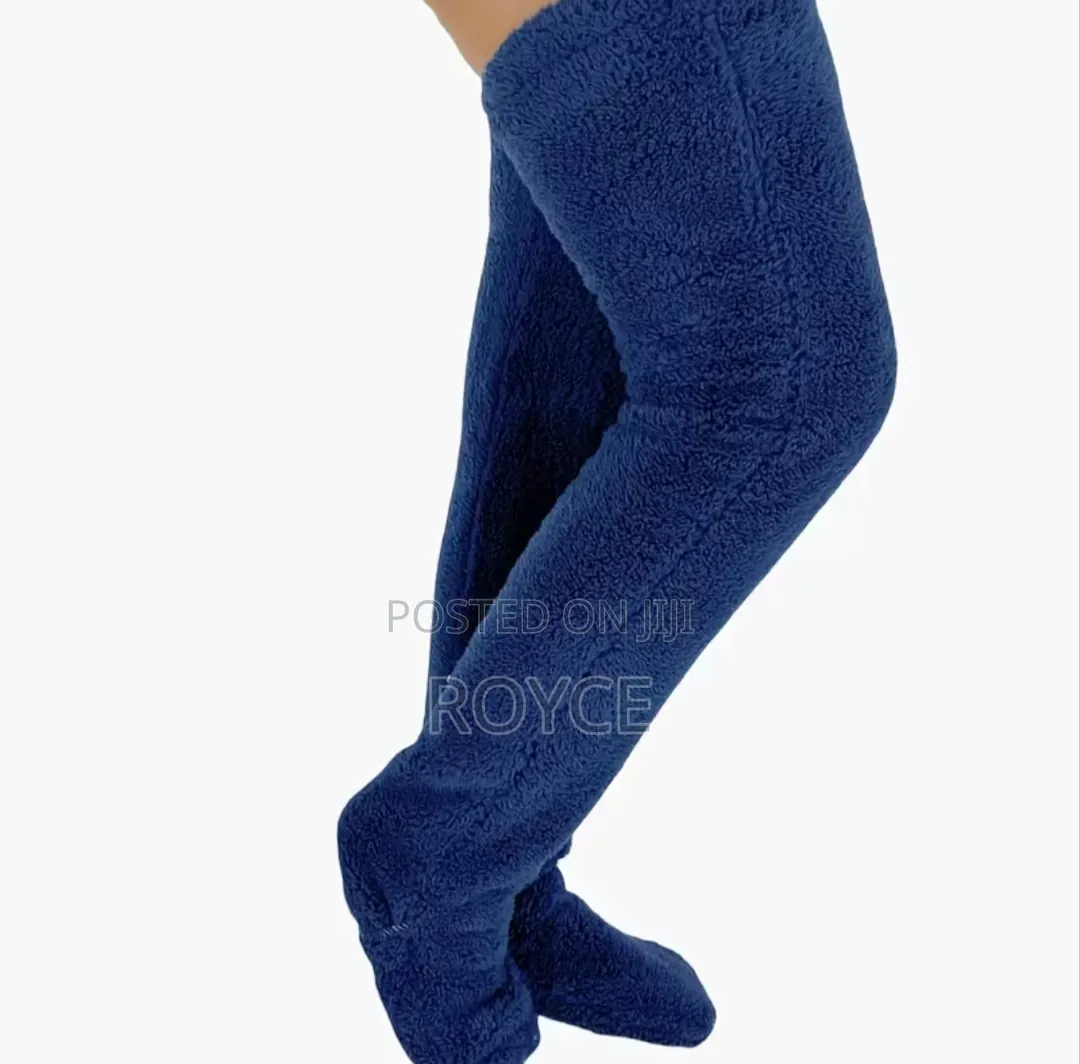 Fuzzy Plush Over the Knee Socks