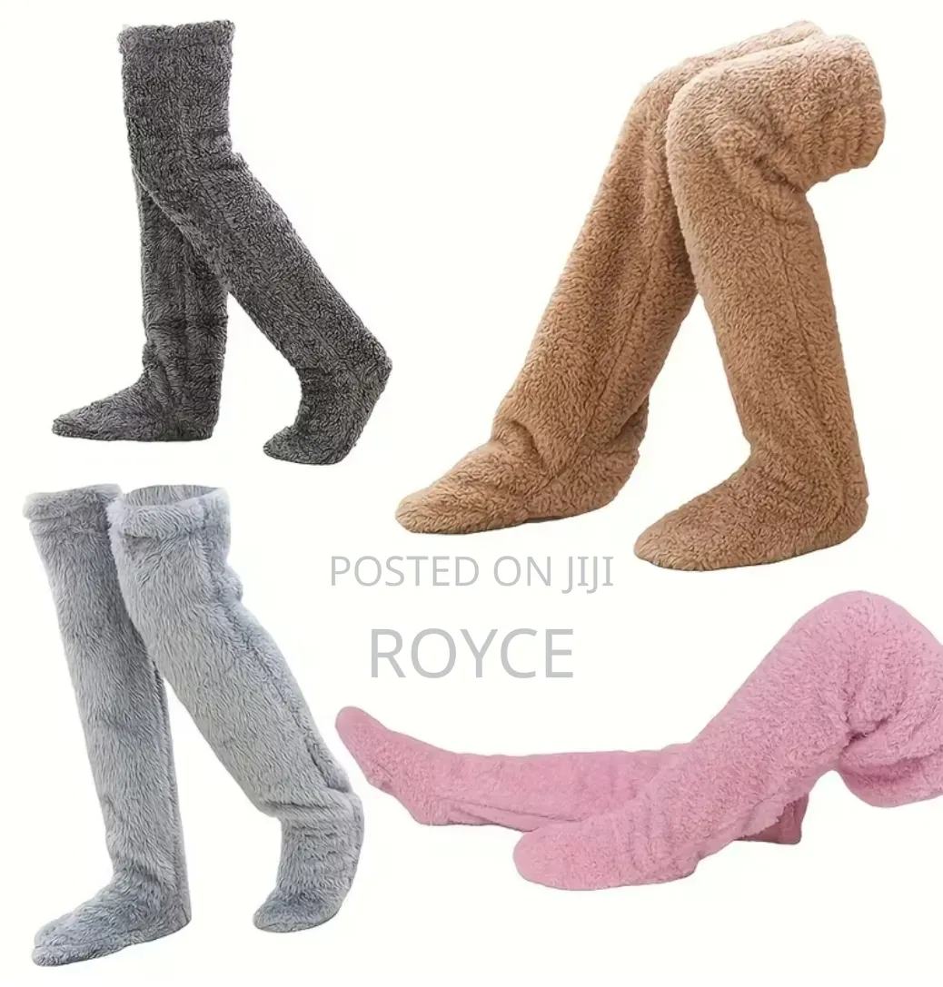 Fuzzy Plush Over the Knee Socks