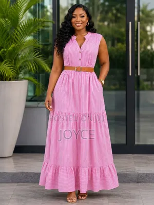Sleeveless Stripped Maxi