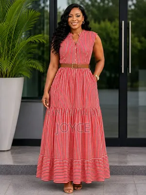 Sleeveless Stripped Maxi