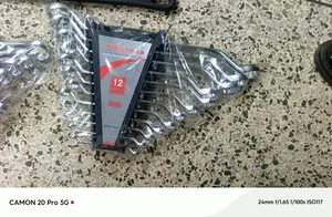 12pc Double Ring Offset Spanner Set Chrome Vanadium With Steel Finish