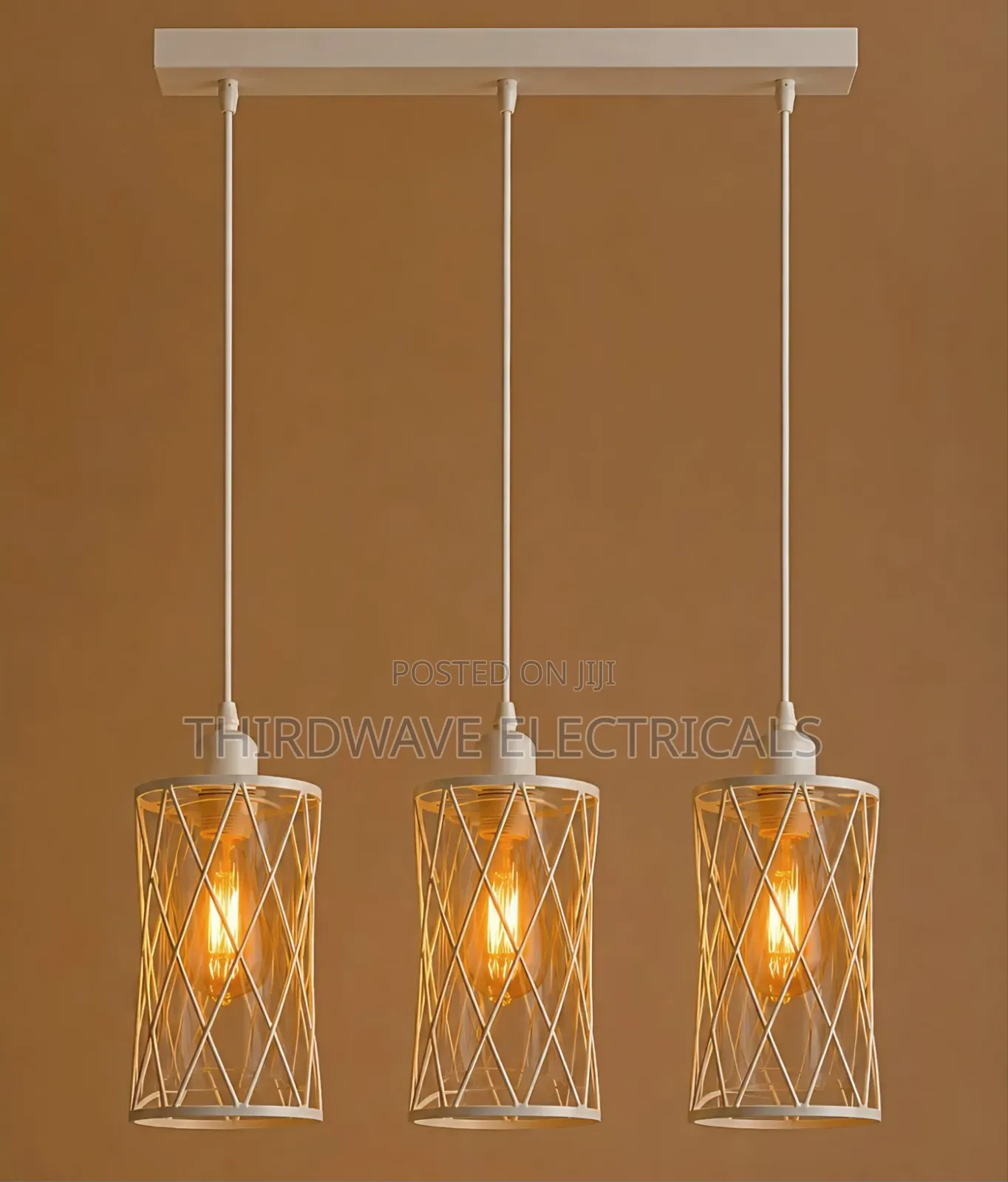 Unique Design Modern 3-in-1 White Cage Pendant Light D8j