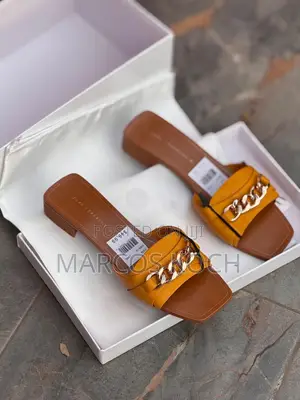 Zara Brown Chain Slide Sandal