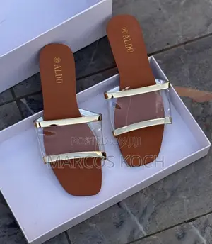 Zara Brown Chain Slide Sandal