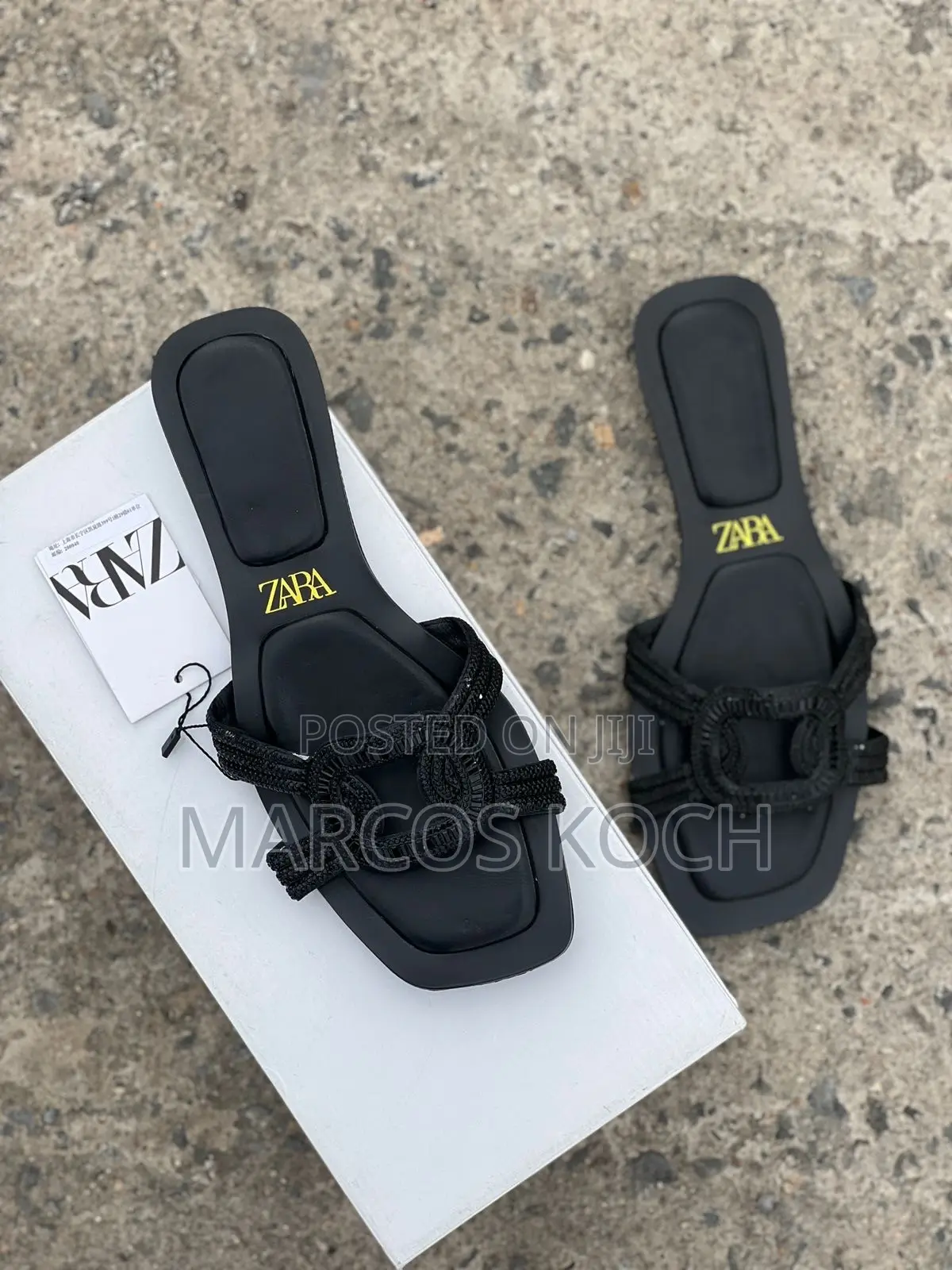 Zara Brown Chain Slide Sandal