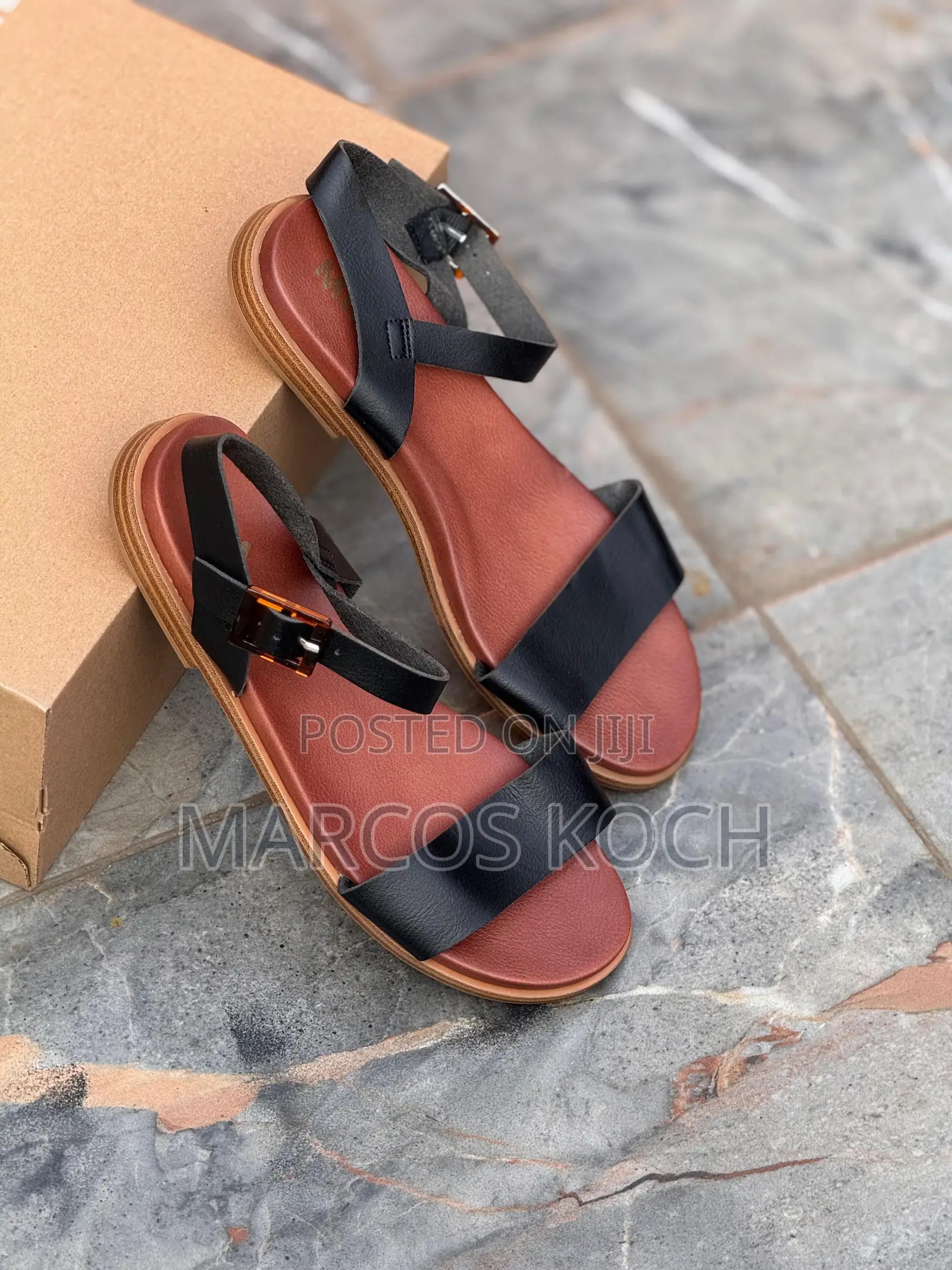 Zara Brown Chain Slide Sandal