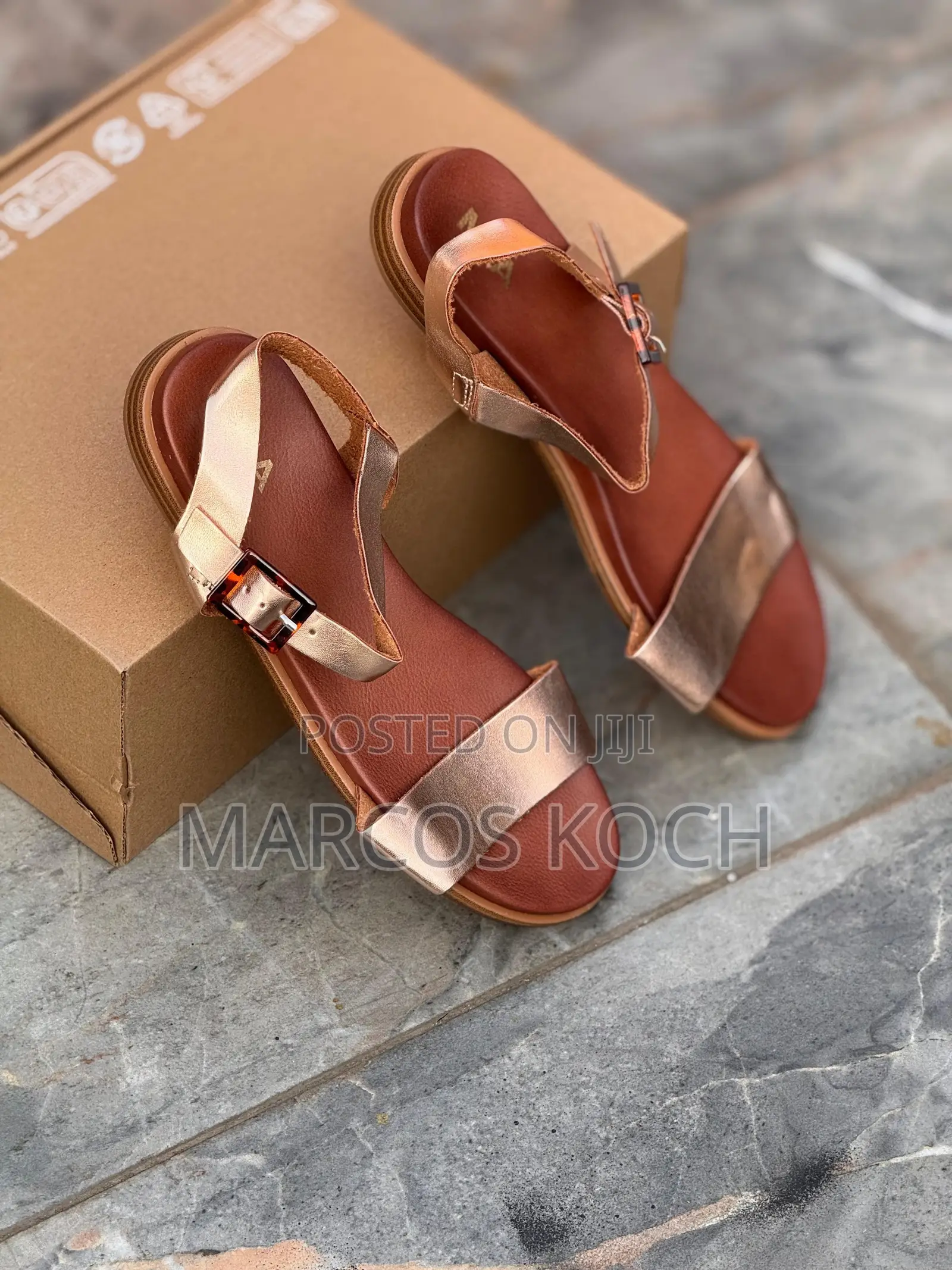 Zara Brown Chain Slide Sandal
