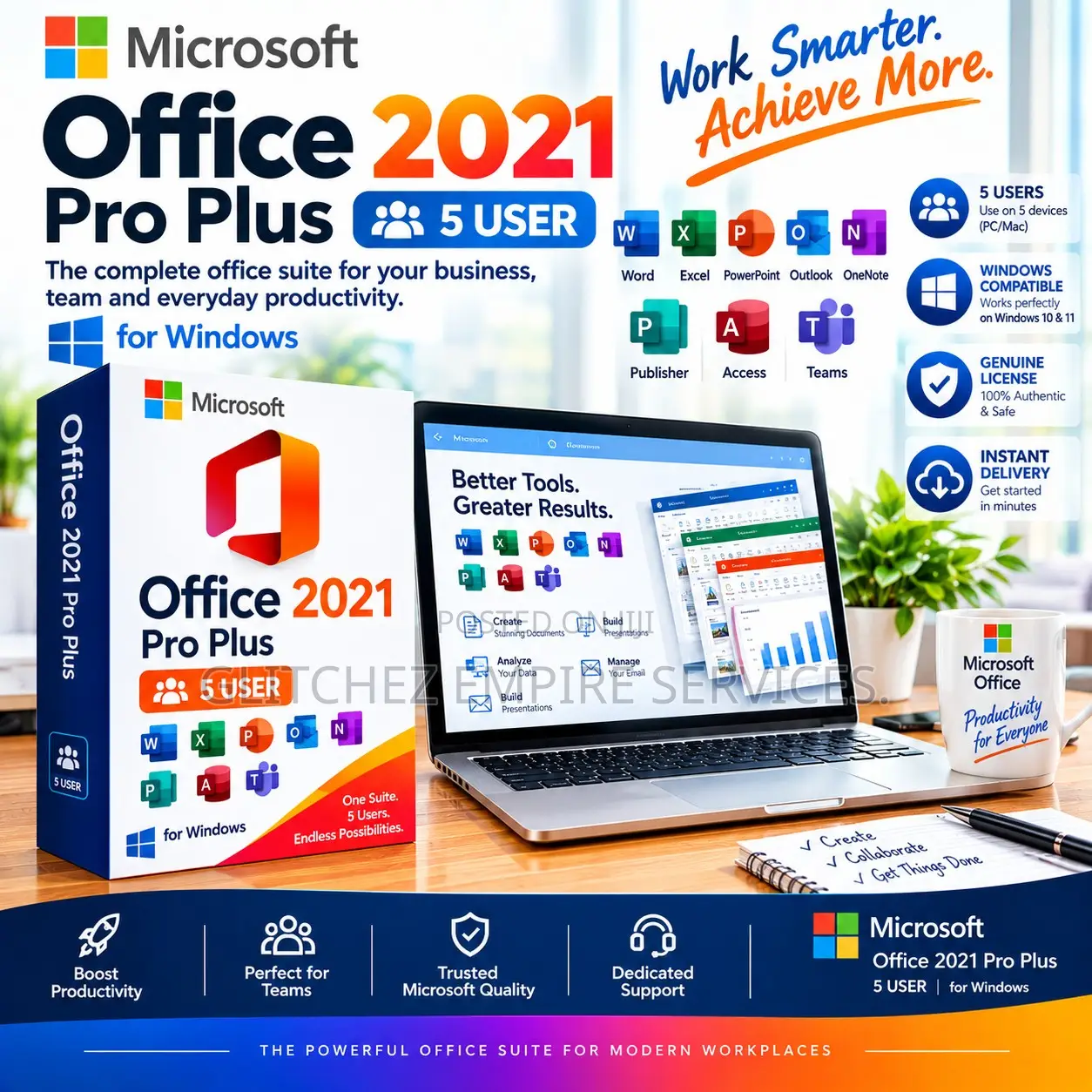 Microsoft Office 2021 Pro Plus Genuine Key (5 Pcs)