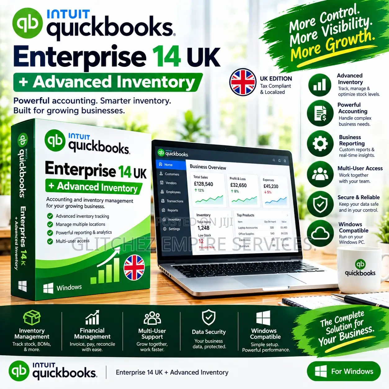 Intuit Quickbooks Enterprise 14 Uk + Advanced Inventory