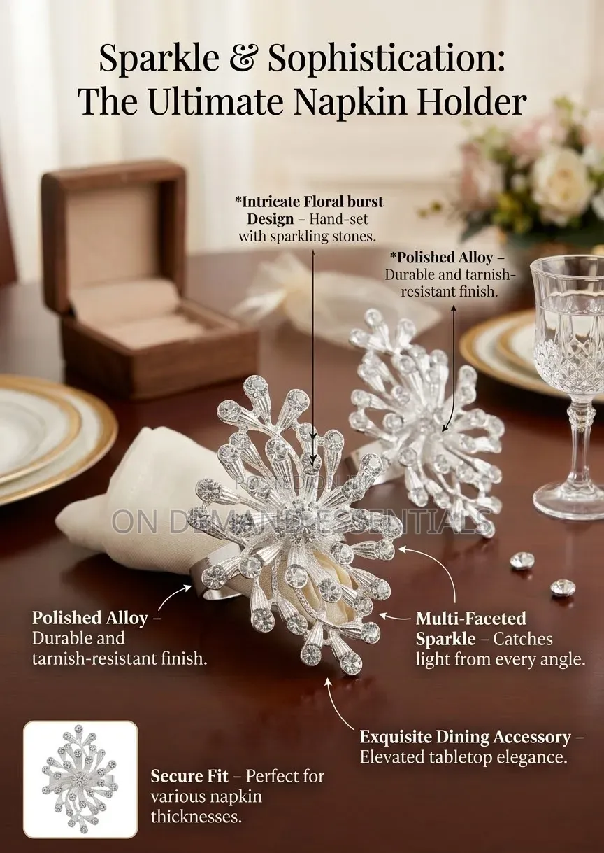 Napkin Ring Holder Flowered