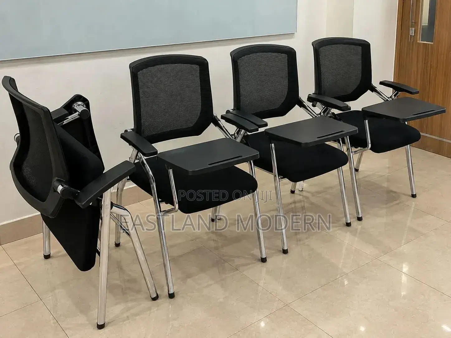 Office Training Chair With Writing Pad – Mesh Conference Chair.