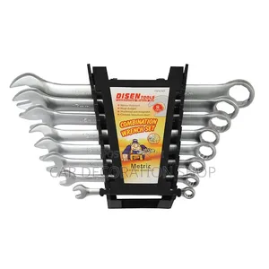 Steel Polished Mirror Chrome Finish 8pc Double Ring Spanner Set