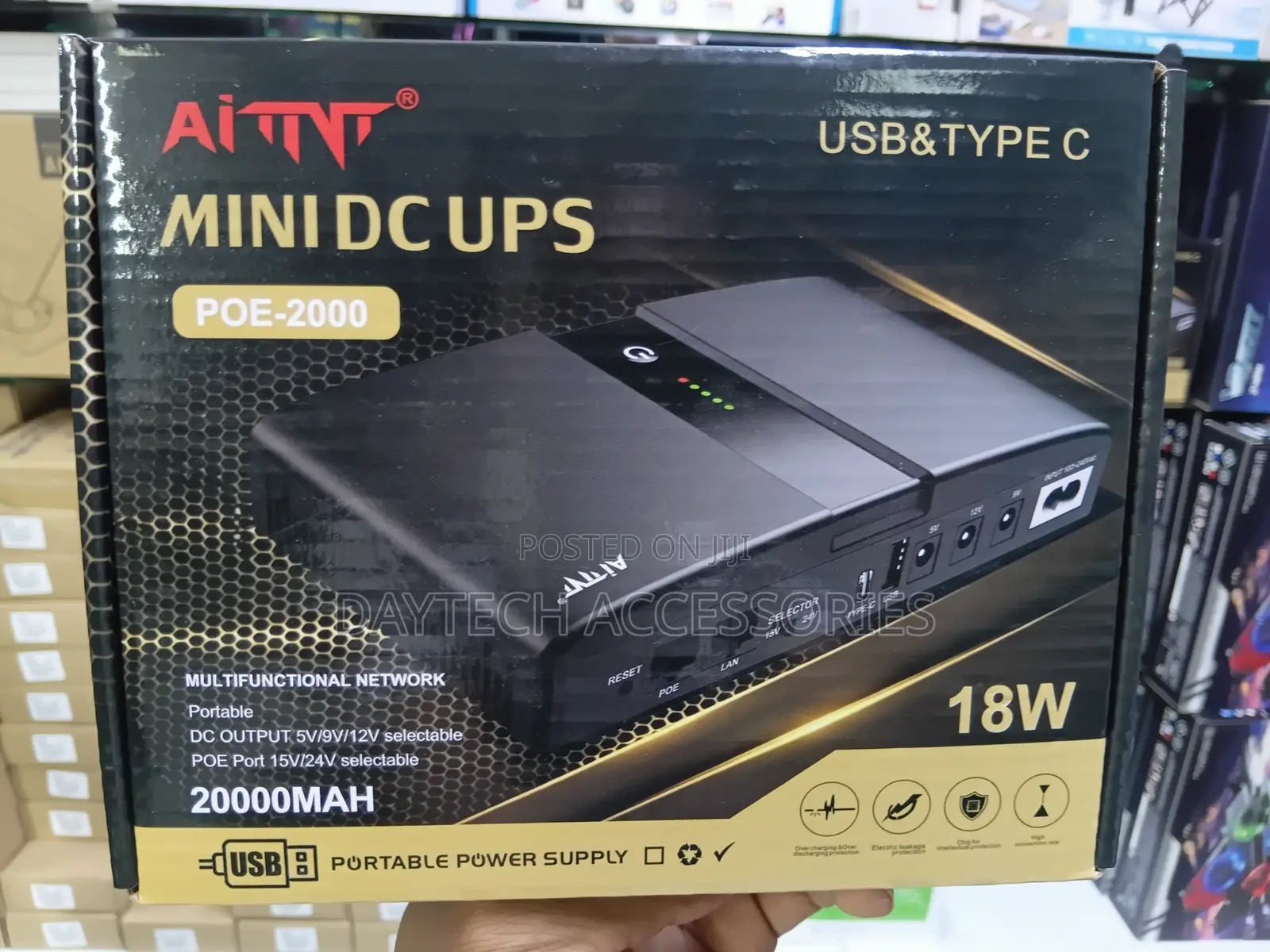 Mini UPS Battery Backup Power Supply for Router/Modem/Security Camera