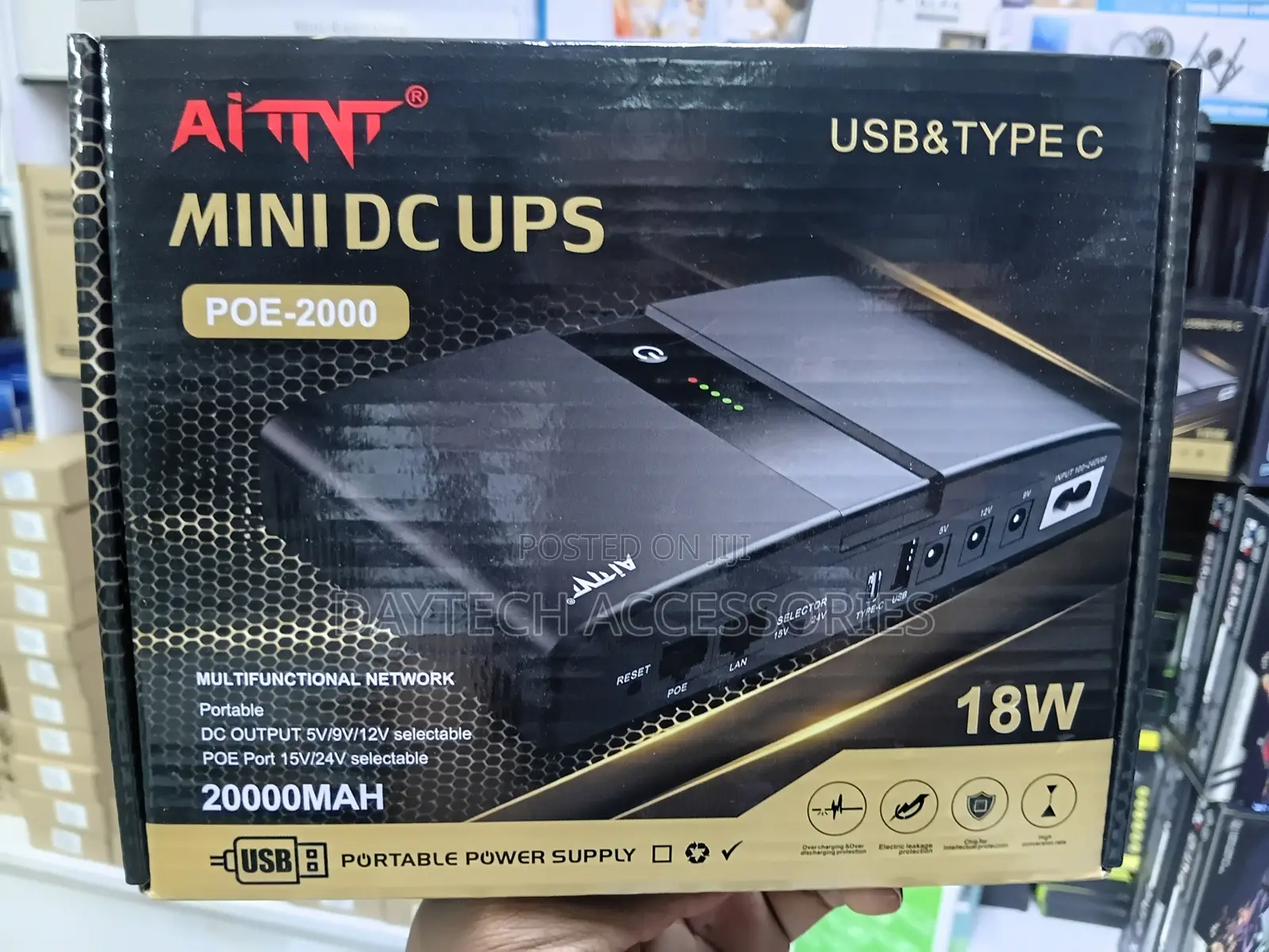 Mini UPS Battery Backup Power Supply for Router/Modem/Security Camera