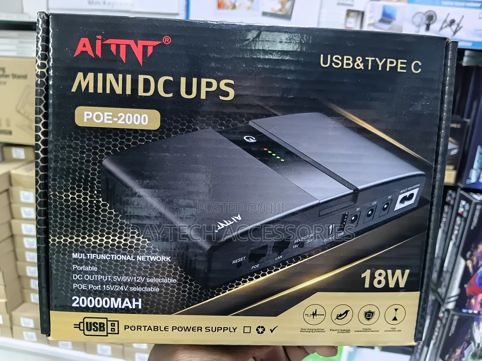 Mini UPS Battery Backup Power Supply for Router/Modem/Security Camera