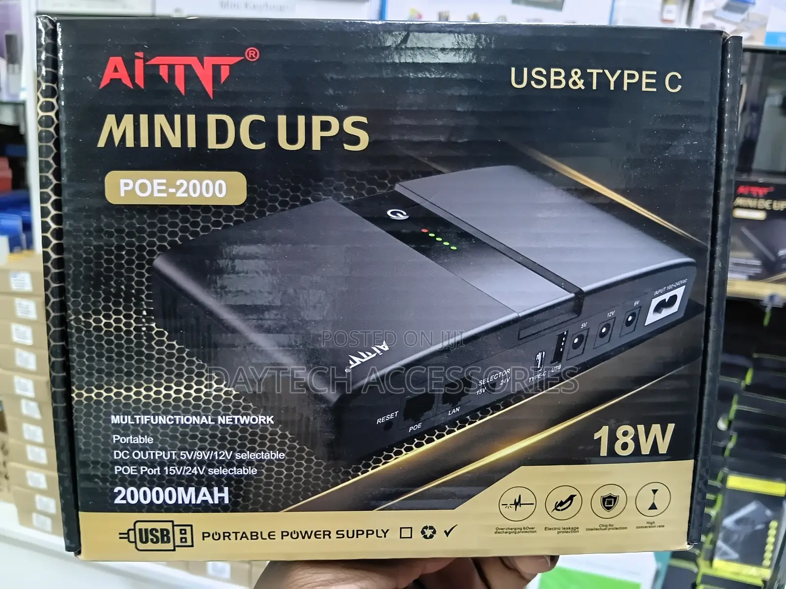 AiTMini Portable UPS Backup Power Supply for WiFi Router & CCTV Camera