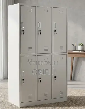6-Compartment Metallic Office Cabinet – Secure Steel Storage Unit