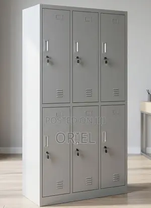 6-Compartment Metallic Office Cabinet – Secure Steel Storage Unit