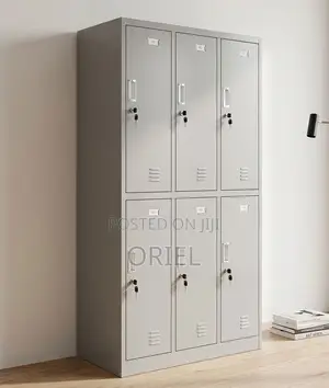 6-Compartment Metallic Office Cabinet – Secure Steel Storage Unit