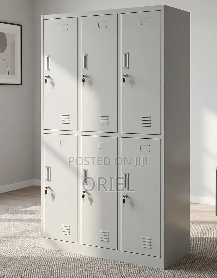 6-Compartment Metallic Office Cabinet – Secure Steel Storage Unit