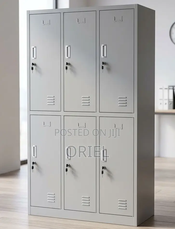 6-Compartment Metallic Office Cabinet – Secure Steel Storage Unit