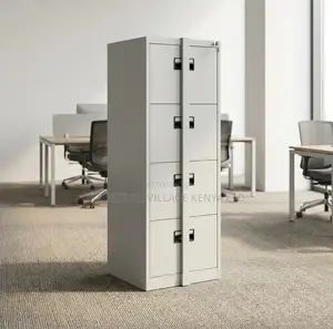 Office Cabinet; 4 Drawer Lockable Metallic File Cabinet-With Bar