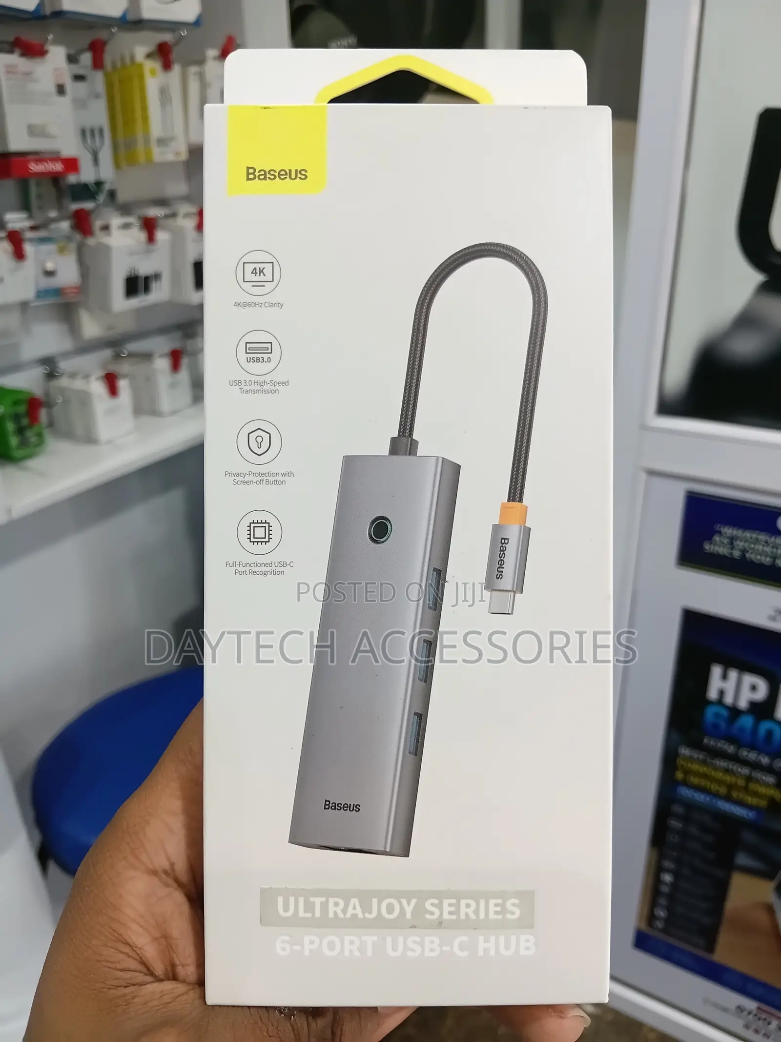 The Baseus UltraJoy Series 6-Port USB-C Hub in Space Grey.