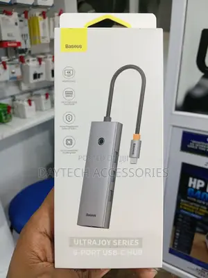 The Baseus UltraJoy Series 6-Port USB-C Hub in Space Grey.