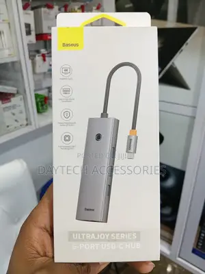 The Baseus UltraJoy Series 6-Port USB-C Hub in Space Grey.