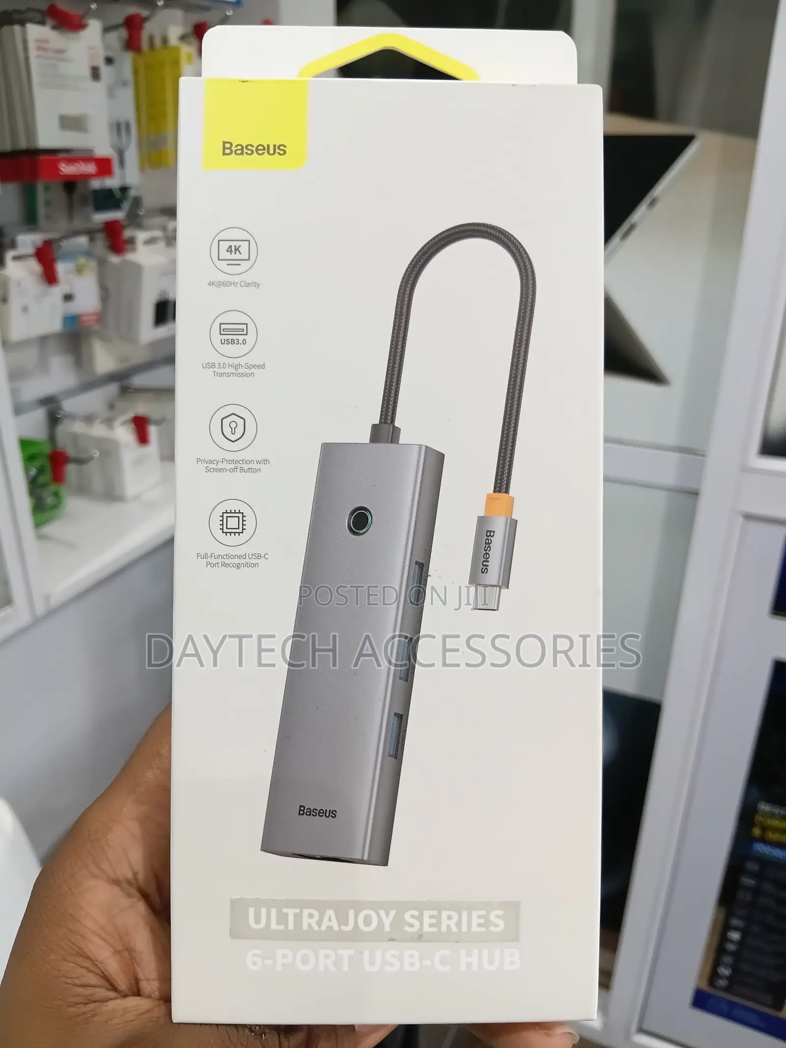 The Baseus UltraJoy Series 6-Port USB-C Hub in Space Grey.