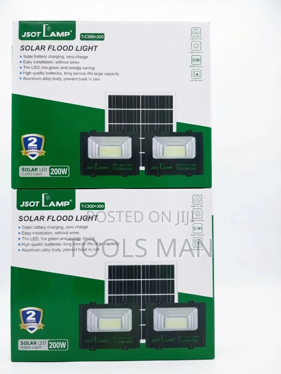 Solar Flood Light 200W JSOT Lamp Outdoor Lighting System.