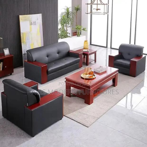 Faux Leather Sofa Set - thumbnail 2