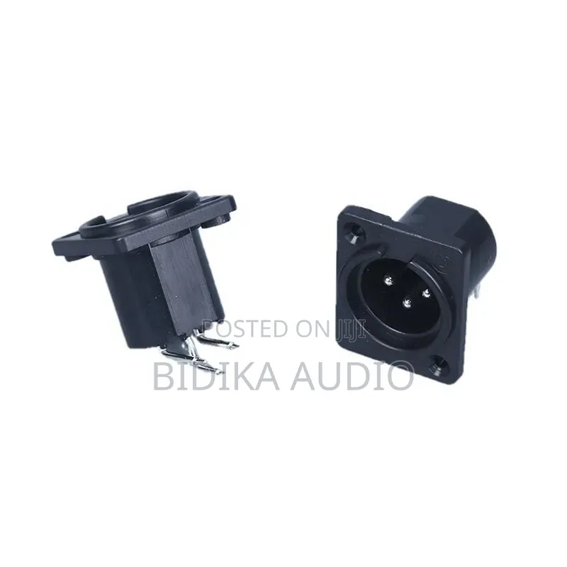 3 Pin Male Audio Adapter Jack XLR Chassis Mount Socket Connector
